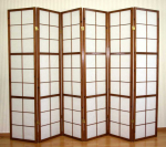 Homestyle4U Kambario pertvara, Shoji sulankstoma, 264x2.2x175 cm, ruda