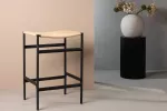 Venture Design Auk&scaron;tas baro kėdė, Polly 2 vnt., 40x45x66 cm, Juoda/Natūrali