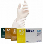 Santex Latex vienkartinės latekso pir&scaron;tinės, baltos, 5g (100vnt.) - L - 1pak.x100vnt.