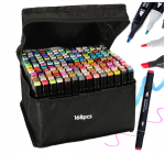 Dvipusių markerių rinkinys, 168 vnt.