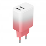 Setty charger 2x USB 18W LSIG-AA-20 baltas-pink gradient