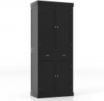 Promotions Virtuvės sandėliavimo spintelė, 76x40x183 cm, juoda