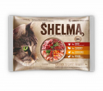 Kačių Maistas - SHELMA Drėgnas Kačių Maistas 340g Vi&scaron;tiena, Kalakutiena, Jautiena, Antiena