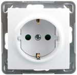 Ospel GP-1YSP/m/00 IMPRESJA Vienvietis lizdas su/su Schuko dangteliu, baltas GP-1YSP/m/00