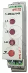 Pollin Modulinė lempa, 3 fazių, raudona, 10&ndash;250 V AC, bandymo mygtukas WN-3F-P