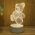 Dėklas Realprices Naktinė lempa, dovanų me&scaron;kiukas, 3D iliuzija, vaikų miegamojo stalas, USB