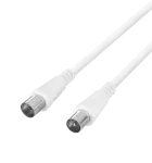 Antenos kabelis DELTACO 75 omų, ferito &scaron;erdys, paauksuotos jungtys, 10 m, baltas / AN-110-K / 00150005