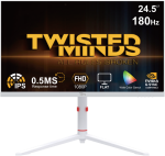 &bdquo;Twisted Minds&ldquo; &ndash; &bdquo;Arctic Pro&ldquo; serijos 24 colių FHD &ndash; 180 Hz 0,5 ms spartos IPS HDMI 2.1 žaidimų monitorius &ndash; baltas