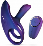 Blue Mėlyna Hueman Vibrating Silicone Ring with Remote Control - 10 Modes, Mėlyna