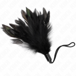 Kink Impact Touch KINK Tickle Feather Wand with Rope Handle, 15 cm, Juodas-Raudona