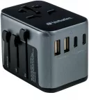 Verbatim - universalus kelioninis adapteris UTA-03 PD30W/QC / 2xUSB / 2xType-C