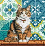 Ava Stitch Siuvinėjimo kryželiu rinkinys &bdquo;Katė kieme&ldquo; 23,18&times;23,50 cm