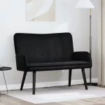 Dvita&scaron;kė sofa Juoda 115 x 61 x 87 cm Aksomas