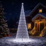 LED Kalėdų medis 400 cm 450 LED &Scaron;alta balta Geležis Juoda