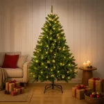 Dirbtinė Sulankstoma Kalėdų Eglutė 120 cm 150 LED &Scaron;ilta balta