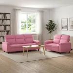 Sofa Sofos komplektas 2 vnt. Rožinė Audinys