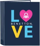 Žiedinis segtuvas Benetton Love Tamsiai mėlyna A4 (27 x 33 x 6 cm)