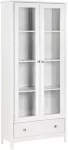 Beliani Vitrina su stiklinėmis durelėmis NORNALUP 80 cm, balta