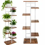 Metalinis gėlių stovas 120 cm, 7 lentynos, MDF