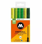 Molotow One4all 127hs Akriliniai Markeriai - Žalias Rinkinys 6 vnt.