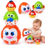 Jokomisiada Pyramid 2 in 1 matryoshka - interactive EGGS puzzle for toddlers ZA 6201