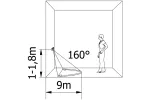 CR-4 LED Motion Sensor, max.1200W, AC220-240V, 160&deg; angle, 9m range, IP20, juodas