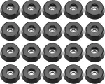 Sg Store 20 vnt. guminių kojelių apvalūs buferiai baldų stalo spausdintuvo pjaustymo lentos garsiakalbio grindų apsaugos spintelių kojelių padeliai D18x15x5mm