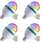 4x Gritin dekoratyvinė Led lemputė E27 12w disko rutulys besisukanti Disco Rgb 3w galinga