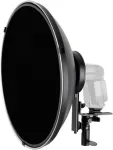 Ayex beauty dish &scaron;viesos formavimo įrankis 42 cm sidabrinis su sistemos blykstės laikikliu L formos, su korio priedu ir difuzoriumi