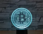 Lova Superruidalong 3d bitcoin naktinės lempos su nuotolinio valdymo pulteliu, 16 spalvų iliuzija, akrilinė led stalinė lempa prie lovos, vaikų miegamojo stalo dekoras, gimtadienio dovanos, žaislas vaikams