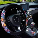 Vairo uždangalas ra&scaron;tuotas spalvingas mink&scaron;tas elastingas antikvarinis 3 dalių rinkinys