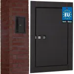 Korbi Kotarbau stačiakampės metalinės rudos revizinės durelės kaminui 14x21cm