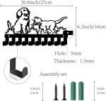 Creatcabin raktų laikiklis &scaron;unims katėms montuojamas ant sienos, raktų kabykla, metalinė raktų spintelė, drabužių pakaba, raktų organizatorius, sienų dekoracija rank&scaron;luosčiams, įėjimo zona, prie&scaron;kambaris, 27 x 16 cm