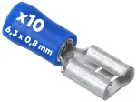 10 vnt. kalitec fhb638 plok&scaron;telinės jungtys mėlynos 6,3 x 0,8 kabelio jungtis i 1,5&ndash;2,5 mm&sup2; jungtis i i&scaron; dalies izoliuota i žalvaris i pvc mova i automobiliams ir pramonei