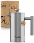 Virdulys Morgenheld French Press 600 ml sidabrinis nerūdijančio plieno užplikymo indas