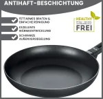 Berndes 011317 28 cm aliumininė indukcinė keptuvė, tinkama visoms viryklėms ir indukcijai, nelipni danga, lieto aliuminio keptuvė, tinkama indukcinėms viryklėms, nelimpantys indai, aliuminis, juoda