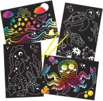 Baker Ross fe310 povandeninis pasaulis scratch art vaikams, kūrybinės veiklos vaikams, meno rinkinys kūrybingiems protams (8 vienetai) - vidutinis
