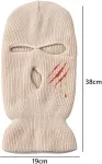 Tumnea Balaclava 3 skylių Balaclava slidinėjimo kaukė megztas veido gaubtas apsauga nuo &scaron;alčio neperpučiama kvėpuojanti veido danga slidinėjimo megzta Balaclava skirta važinėjimui dviračiu, bėgiojimui, 10 juodas