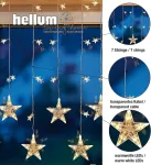Hellum 576351 vidaus led užuolaida, 0,9 x 1,2 m led žvaigždžių girlianda su 137 &scaron;iltai baltomis lemputėmis, skirta kalėdiniam langų ap&scaron;vietimui, užuolaida kalėdinė dekoracija su transformatoriaus laidu