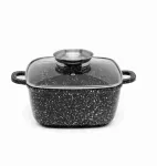 Konighoffer Kingstone kvadratinis puodas 24 x 24 x 11 cm, 4.9 l, su keramikos danga, indukcija, dujos
