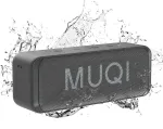 Kompiuterio kolonėlės Muqi Bluetooth garsiakalbis, muzikos grotuvas su Ipx7 atsparumu vandeniui, belaidės kolonėlės, 10 W stereo garsas, intensyvus žemų dažnių garsas, 24 valandų grojimo laikas, įmontuotas mikrofonas, ne&scaron;iojama kolonėlė namams, lauku ...