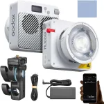 Godox Ml100bi 100w Led vaizdo &scaron;viestuvas 2800k - 6500k dviejų spalvų užpildymo &scaron;viesa Tlci 98+, Cri 97+, 11 &scaron;viesos efektų, valdymas nuotoliniu būdu per programėlę, Godox jungtis su 15&deg; lę&scaron;io at&scaron;vaitu