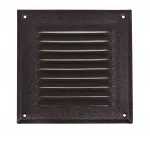 Kaminų ventiliacinė grotelė 17x17 cm ral 8019 pilkai ruda blizgi