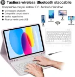 Dėklas su klaviatūra, skirtas ipad 10 kartai, klaviatūra ipad 10 gen 2022 10,9 colio su bluetooth, nuimama magnetinė klaviatūra su itali&scaron;ku qwerty i&scaron;dėstymu, skirta ipad 10 10,9 colio, rožinio aukso spalvos