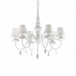 Pakabinamas &scaron;viestuvas Ideal Lux Suspended lamp with 6 lights BLANCHE, E14, baltas