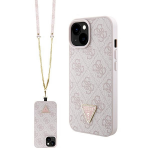 Dėklas Guess Crossbody 4G Metal Logo - Apple iPhone 15 Plus Case pink