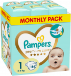 Pampers Premium Care Tape Sauskelnės, 1 Dydis, 156 vnt., 2&ndash;5 kg