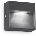 Sieninis &scaron;viestuvas Ideal Lux 1,5W LED sieninis fasado &scaron;viestuvas DEDRA, antracito sp., 3000K, IP65, 316871