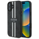 Guess GUHMP16SP4RPSK Apple iPhone 16 6.1" dėklas telefonui juodos spalvos 4G Printed Stripes MagSafe