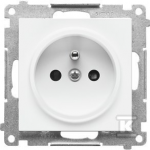 Kontakt-Simon Kontakt-Simon 55 TGZ1CZ.01/111 vieno ki&scaron;tuko lizdas su įžeminimu ir sklendėmis, modulis 16 A, 250V~, greitos jungtys, matinė balta